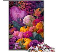 Rompecabezas para Adolescentes de 1000 Piezas con Flores de Calabaza, Actividad Familiar para fomentar el Amor en Pareja, para Mayores de 14 años, 50x75cm