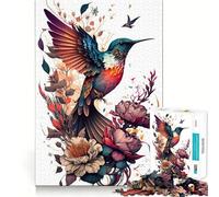 Rompecabezas para Adolescentes de 1000 Piezas con Forma de colibrí,Encaje, Arte,Juego cognitivo,Regalo,Juego Lento, (50x75cm)
