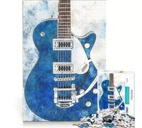 Rompecabezas para Adolescentes de 1000 Piezas con Forma de Guitarra Gretsch Azul, Juegos relajantes, Actividades Divertidas para Hacer en casa, Juego con un Bonito diseño 50x75cm