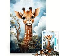 Rompecabezas para Adolescentes de 1000 Piezas con Forma de Jirafa bebé,articulaciones Suaves,Juguete Divertido e Inteligente para el Cerebro,Juego Relajante,Regalo Divertido para cumpleaños (50x75cm)