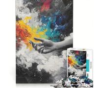 Rompecabezas para Adolescentes de 1000 Piezas con Forma de Mano Que Busca el Color, Juguetes antiestrés, dificultad Alta, Ideal para Decorar el Escritorio 50x75cm