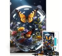 Rompecabezas para Adolescentes de 1000 Piezas con Forma de Mariposa de Cristal,Bordes impecables,Divertido Juego de Habilidad Mental,Juego Tranquilo y entretenido para cumpleaños (50x75cm)