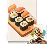 Rompecabezas para Adolescentes de 1000 Piezas con Forma de Plato de Sushi y Wasabi Juego de lógica con Piezas Ajustadas Juguete Divertido y silencioso para cumpleaños Juego artístico (50x75cm)