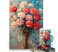 Rompecabezas para adolescentes de 1000 piezas con forma de ramo de claveles,bordes impecables,divertido juego mental,regalo ideal para momentos de diversión y decoración navideña para la pared 50x75cm