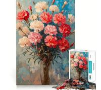 Rompecabezas para adolescentes de 1000 piezas con forma de ramo de claveles,bordes impecables,divertido juego mental,regalo ideal para momentos de diversión y decoración navideña para la pared 38x26cm