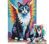 Rompecabezas para Adolescentes de 1000 Piezas con Gatos egeos Felices, Juegos relajantes, Actividades Divertidas para Hacer en casa, Juego con un diseño Precioso 38x52cm
