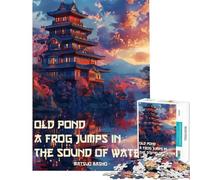 Rompecabezas para Adolescentes de 1000 Piezas con haikus japoneses Rompecabezas de Pared para Adultos Juego Familiar de Corte de precisión Juego desafiante Regalos (tamaño 38x26cm)