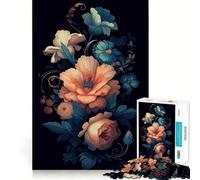 Rompecabezas para Adolescentes de 1000 Piezas con Hermosas Rosas,Piezas de Corte Limpio,Juego Inteligente,Regalo,Tiempo Libre,Juego,Escena navideña,Arte (38x52cm)