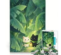 Rompecabezas para Adolescentes de 1000 Piezas con ilustración de Gatos en la Jungla, Juego Educativo, Ideal para Reducir el estrés, un Regalo estupendo para los Amantes de los Juegos 38x52cm
