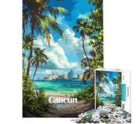 Rompecabezas para Adolescentes de 1000 Piezas con ilustración de Playa Tropical de Cancún México Juegos educativos Juguetes didácticos Excelentes Regalos y Juguetes educativos (Tamaño 50x75cm)