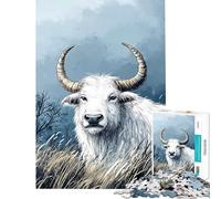 Rompecabezas para Adolescentes de 1000 Piezas con ilustración de un búfalo Blanco Ideal para cumpleaños Navidad Actividades Familiares y Juegos Divertidos para Mayores de 14 años (38x26cm)