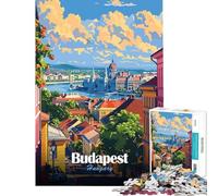 Rompecabezas para Adolescentes de 1000 Piezas con ilustración de un Paisaje Urbano de Budapest Hungría Juego desafiante Juguetes para Toda la Familia Mejora la Memoria Regalos de Amigo Invisible