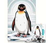 Rompecabezas para Adolescentes de 1000 Piezas con ilustración de un pingüino de Dibujos Animados sobre un Iceberg Bordes impecables Divertido Juego Regalo Ideal para un Momento Acogedor y Divertido