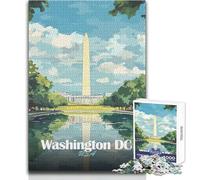 Rompecabezas para Adolescentes de 1000 Piezas con ilustración del Monumento a Washington D C, un Juego de desafío único, Divertido y Divertido, decoración de Pared, tamaño 50x75cm