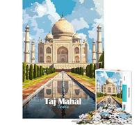 Rompecabezas para Adolescentes de 1000 Piezas con ilustración del Taj Mahal Un Reto para completar Una Obra de Arte Juguete Educativo Apto para Mayores de 14 años (38x26cm)