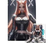 Rompecabezas para Adolescentes de 1000 Piezas con Kunoichi Vestida de Cuero Ideal para cumpleaños y Navidad Decoración Juego práctico para Mayores de 14 años 38x52cm