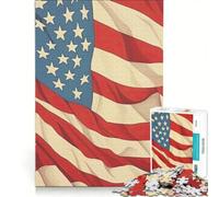 Rompecabezas para Adolescentes de 1000 Piezas con la clásica Bandera Estadounidense Juego práctico para divertirse en Familia Toda la Familia 50x75cm