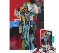 Rompecabezas para Adolescentes de 1000 Piezas con la Estatua de la Libertad Estilo Pop Art Actividades Divertidas para Hacer en casa Un Juego Familiar Divertido y humorístico para Mayores de 14 años