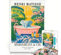 Rompecabezas para Adolescentes de 1000 Piezas con la Imagen de Henri Matisse Elefante bañándose Juego Educativo decoración de Pared cumpleaños y Navidad 50x75cm