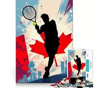Rompecabezas para Adolescentes de 1000 Piezas con la Silueta de un tenista Canadiense,Bordes impecables,Divertido Juego,Regalo Ideal para un Momento Acogedor y Divertido,decoración para la Pared