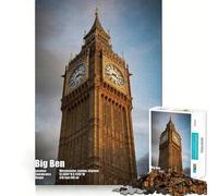 Rompecabezas para Adolescentes de 1000 Piezas con la Torre del Reloj Big Ben,Piezas de Corte Limpio,Juego Inteligente,Regalo,Tiempo Libre,Juego,Escena navideña,Arte (50x75cm)