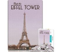 Rompecabezas para Adolescentes de 1000 Piezas con la Torre Eiffel como protagonista Juguete Educativo antiestrés Toda la Familia (38x26cm)