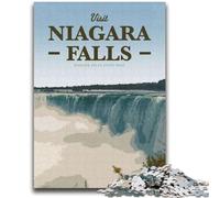 Rompecabezas para Adolescentes de 1000 Piezas con la Visita a Las Cataratas del Niágara Un Juego Educativo, desafiante Pero Divertido y Divertido para cumpleaños (38x52cm)