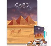 Rompecabezas para Adolescentes de 1000 Piezas con Las pirámides de El Cairo y Egipto Juguete de Entretenimiento Familiar Toda la Familia (75x50cm)