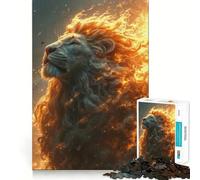 Rompecabezas para Adolescentes de 1000 Piezas con Leones Negros y Dorados,Piezas de Corte Limpio,Juego Inteligente,Regalo,Tiempo Libre,Juego,Escena navideña,Arte (50x75cm)