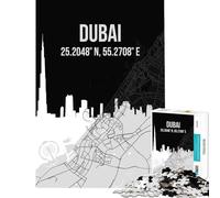 Rompecabezas para Adolescentes de 1000 Piezas con Mapa de la Ciudad de Dubái y su Horizonte Juegos educativos Juguetes Juegos intelectuales Ideas de Regalo Divertidos y con Humor tamaño 75x50cm