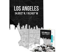 Rompecabezas para Adolescentes de 1000 Piezas con Mapa de la Ciudad de Los Ángeles Juguetes educativos Juegos de Aprendizaje Regalos educativos para Mujeres y Hombres (tamaño 38x26cm)