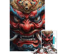 Rompecabezas para Adolescentes de 1000 Piezas con máscara Japonesa Oni Rompecabezas práctico para Adolescentes Decoración de Pared Difícil y desafiante (tamaño 38x26cm)