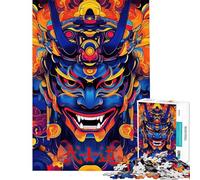 Rompecabezas para Adolescentes de 1000 Piezas con máscara Oni Arte Digital japonés para Adultos Juegos Divertidos para Mejorar la Memoria cumpleaños y Navidad (tamaño 38x26cm)