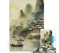 Rompecabezas para Adolescentes de 1000 Piezas con Paisaje Chino Vintage Juego práctico difícil y desafiante Regalo Ideal para los más aventureros 38x52cm