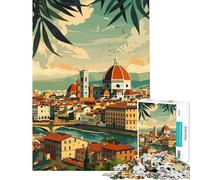 Rompecabezas para Adolescentes de 1000 Piezas con Paisaje de Florencia Italia Juegos relajantes Juguetes educativos y de Aprendizaje Regalos de Amigo Invisible Corte de precisión (tamaño 50x75cm)