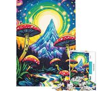 Rompecabezas para Adolescentes de 1000 Piezas con Paisaje de Hongos psicodélicos Rompecabezas para Adultos Juguetes de Bricolaje Carrera de Velocidad Manual difícil y desafiante (tamaño 38x26cm)