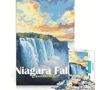 Rompecabezas para Adolescentes de 1000 Piezas con Paisaje de Las Cataratas del Niágara Juguetes antiestrés para relajar el intelecto Juego de desafío único 50x75cm