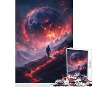 Rompecabezas para Adolescentes de 1000 Piezas con Paisaje de Planeta en Llamas Juguetes de Bricolaje Grandes Regalos y Juegos Familiares para Mejorar el Amor en Pareja tamaño 38x52cm