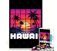 Rompecabezas para Adolescentes de 1000 Piezas con Paisaje de Puesta de Sol en Hawái Juego de Ajuste preciso para estimular la Mente Diversión y Entretenimiento (50x75cm)