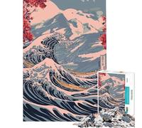 Rompecabezas para Adolescentes de 1000 Piezas con Paisaje del Monte Fuji Rompecabezas para Adultos Juego de ingenio Corte de precisión cumpleaños (tamaño 50x75cm)