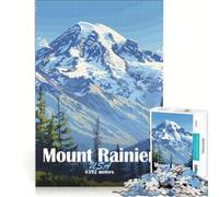Rompecabezas para Adolescentes de 1000 Piezas con Paisaje del Monte Rainier, Juguetes antiestrés, desafío difícil, fortalece el Amor Entre Parejas 38x52cm