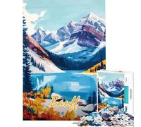 Rompecabezas para Adolescentes de 1000 Piezas con Paisaje del Parque Nacional Banff Rompecabezas prácticos para Adolescentes Ideales para Pasar el Tiempo en casa Durante Las Vacaciones (38x52cm)