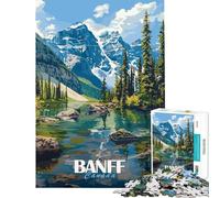Rompecabezas para Adolescentes de 1000 Piezas con Paisaje del Parque Nacional Banff Rompecabezas prácticos para Adolescentes Ideales para Pasar el Tiempo en casa Durante Las Vacaciones (38x26cm)