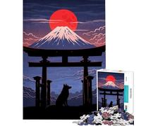 Rompecabezas para Adolescentes de 1000 Piezas con Paisaje japonés Lobo y Torii Juguete Intelectual Juego de ingenio Difícil Gran Regalo para los Amantes de los Juegos (tamaño 38x52cm)