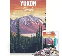 Rompecabezas para Adolescentes de 1000 Piezas con Paisaje montañoso del Yukón Canadá Juegos relajantes análisis y lógica Que fomentan el Amor en la Pareja 50x75cm