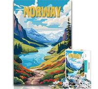 Rompecabezas para Adolescentes de 1000 Piezas con Paisaje Noruego Ejercita el Cerebro, Juguetes adictivos para Cultivar la Paciencia y Mejorar la Memoria (38x26cm)