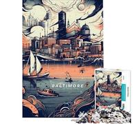 Rompecabezas para Adolescentes de 1000 Piezas con Paisaje Urbano de Baltimore Ideal para Adultos antiestrés decoración de Pared y Regalos para Amigos y Familiares (tamaño 38x26cm)