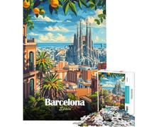Rompecabezas para Adolescentes de 1000 Piezas con Paisaje Urbano de Barcelona España Juego Imposible Juguetes adictivos para Cultivar la Paciencia Regalos de cumpleaños Divertidos y con Humor