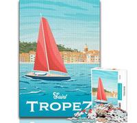 Rompecabezas para Adolescentes de 1000 Piezas con Paisaje Urbano de Francia y Playa Ejercita el Cerebro, Juguetes adictivos para Cultivar la Paciencia y Mejorar la Memoria (75x50cm)