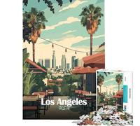 Rompecabezas para Adolescentes de 1000 Piezas con Paisaje Urbano de Los Ángeles Juego Familiar adictivo para Cultivar la Paciencia Gran Regalo para Juegos Que mejoran la Memoria (Tamaño 38x52cm)